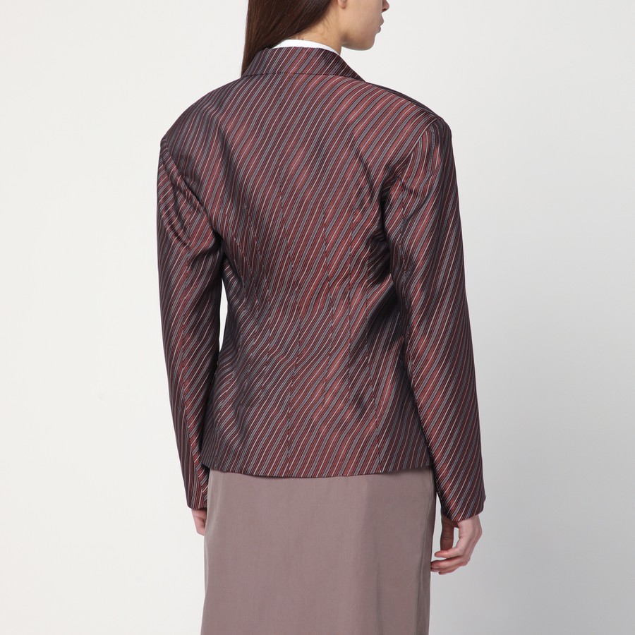 ジャケット Dries Van Noten Burgundy striped jacket with padded balls Dries Van Noten Burgundy striped jacket with padded balls