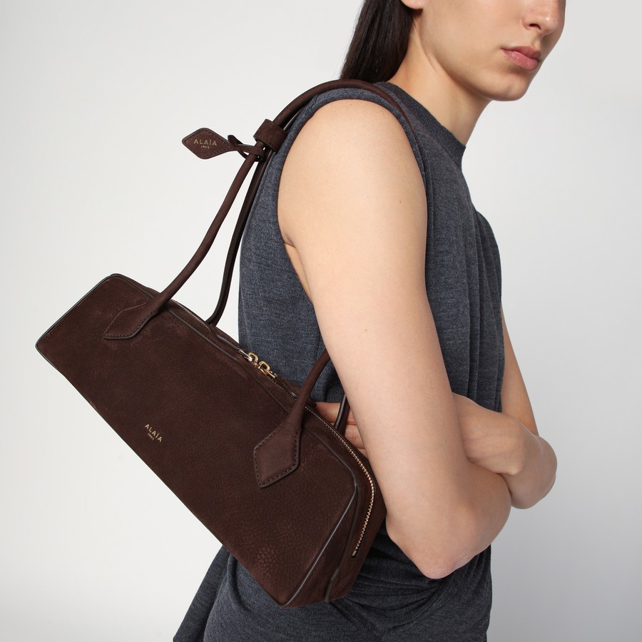 バッグ・カバンその他 Alaia Le Teckel bag medium brown in nubuck ALAÏA BROWN LE TECKEL TOTE BAG IN NUBUK CALFSKIN |ALAÏA CA