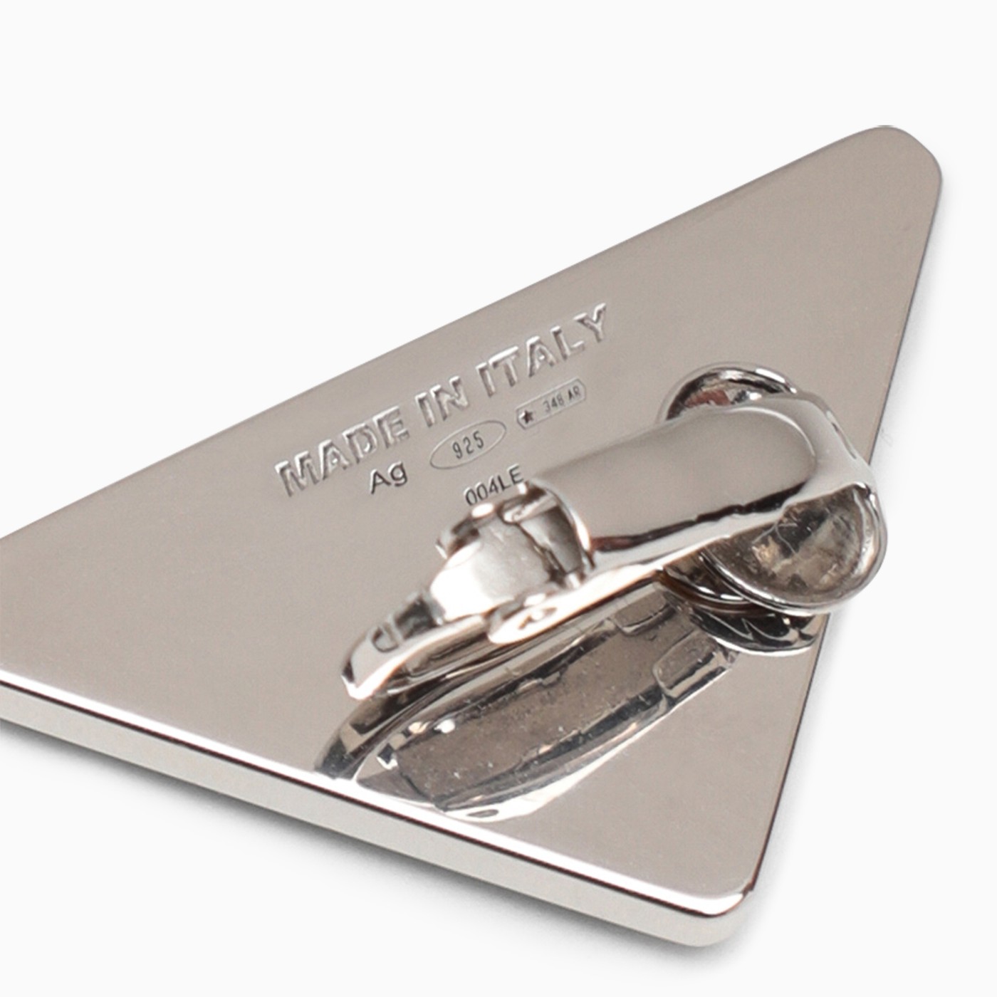 Prada Black triangle logo earring sx TheDoubleF