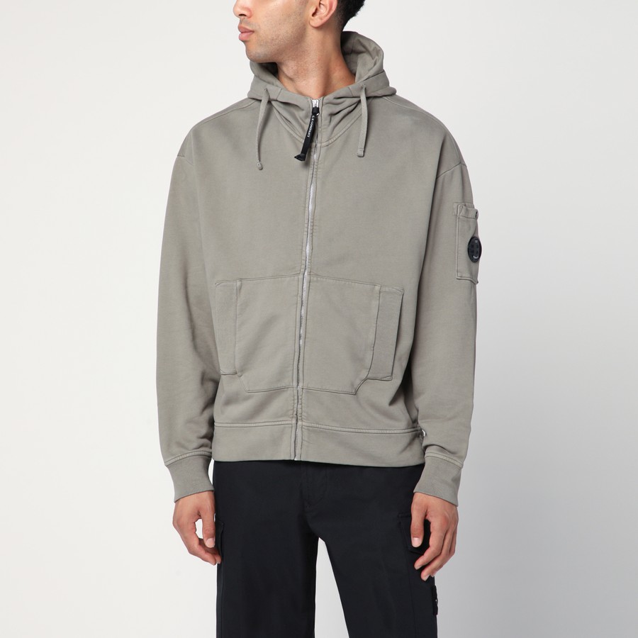 スウェット・トレーナー C.P. COMPANY ROCK GREY ZIP-UP SWEATSHIRT C.P. Company Rock grey zip-up sweatshirt | TheDoubleF