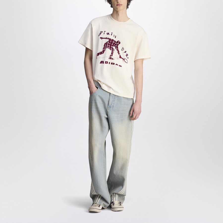 adidas x Brain Dead Ivory cotton T-shirt with logo | TheDoubleF