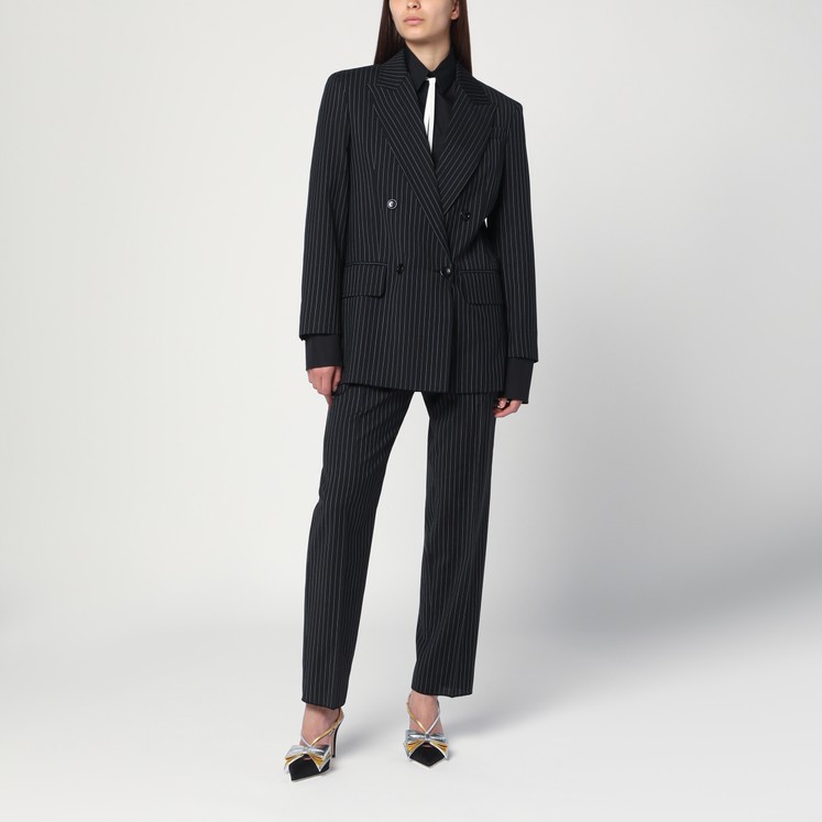 ジャケット Loulou Studio Black double-breasted jacket in cotton and lin Loulou Studio Black double-breasted jacket in cotton and