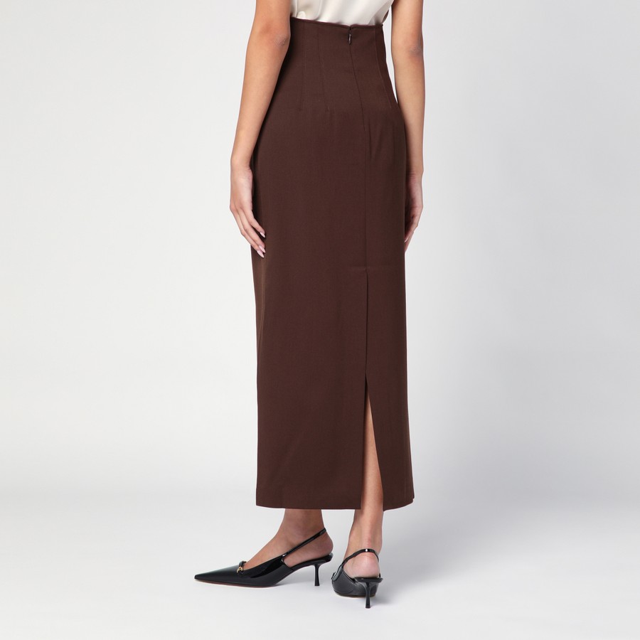 スカート THE ANDAMANE Hot Chocolate Shelby maxi skirt in wool THE ANDAMANE Hot Chocolate Shelby maxi skirt in wool