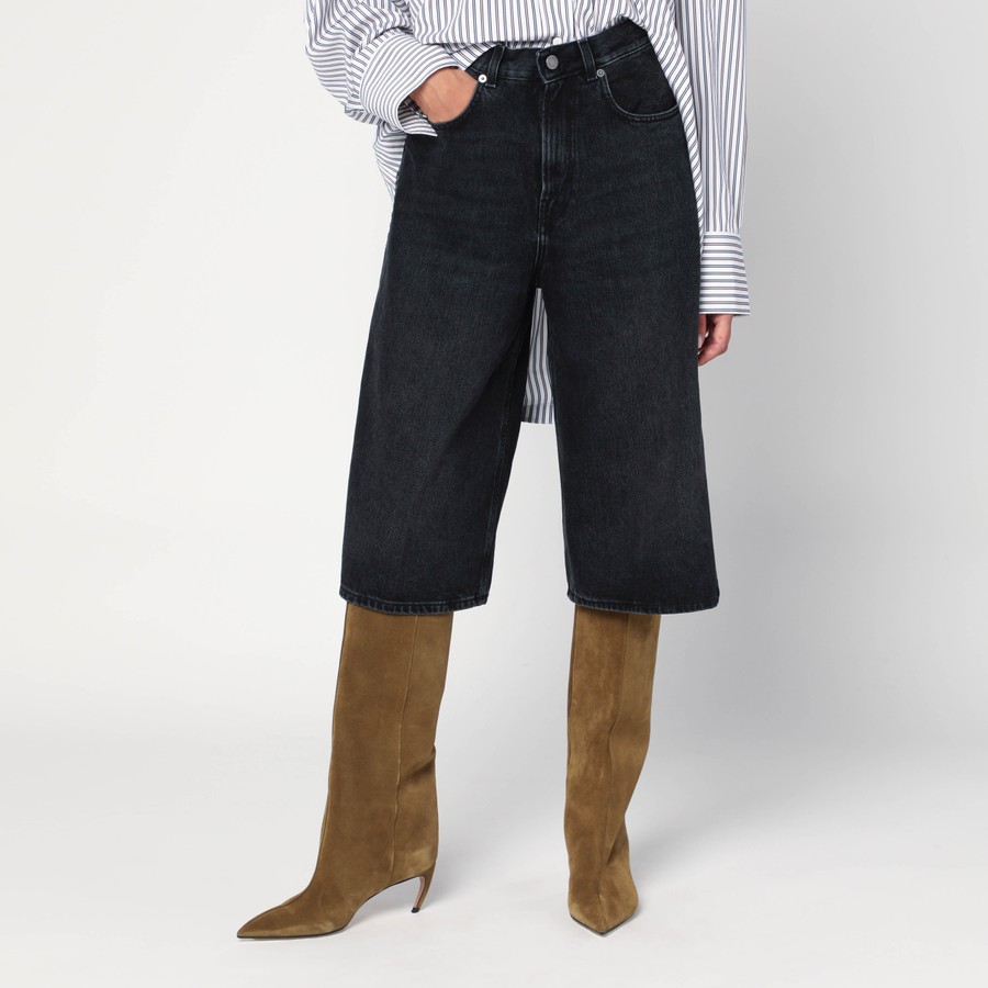 ボトムスその他 HAIKURE Wide Belle black denim bermuda HAIKURE Wide Belle black denim bermuda | TheDoubleF
