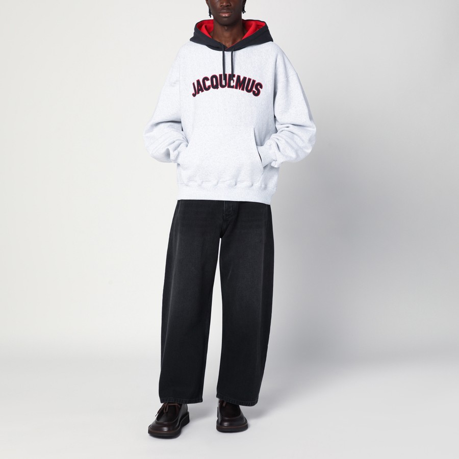 ジャックムス ライトグレー Le Hoodie ベースボール スウェット JACQUEMUS Light grey Le Hoodie Baseball sweatshirt | TheDoubleF