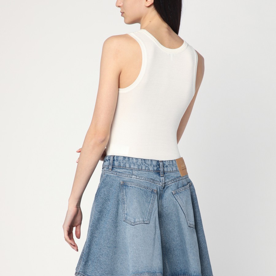 Loewe White silk tank top with Anagram logo | TheDoubleF