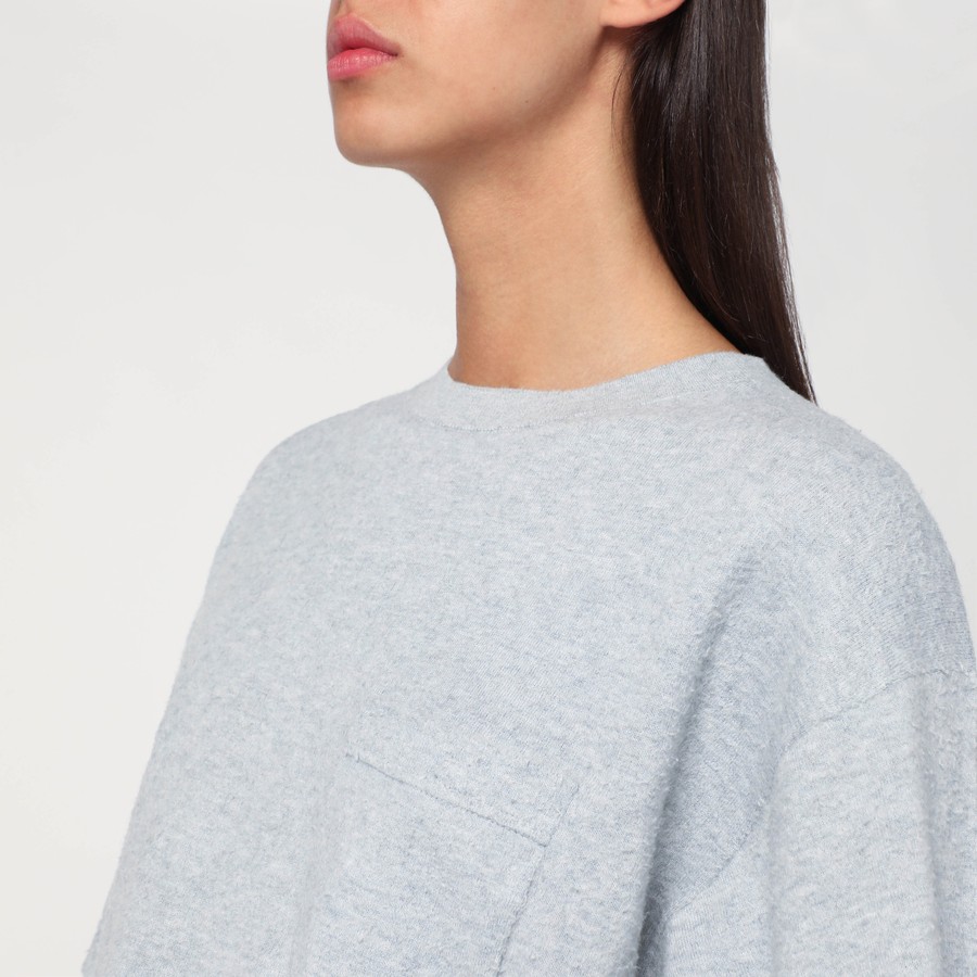 Tシャツ・カットソー THE ROW LIGHT GREY KADDY T-SHIRT IN BRUSHED COTTON The Row Light grey Kaddy T-shirt in brushed cotton | TheDoubleF