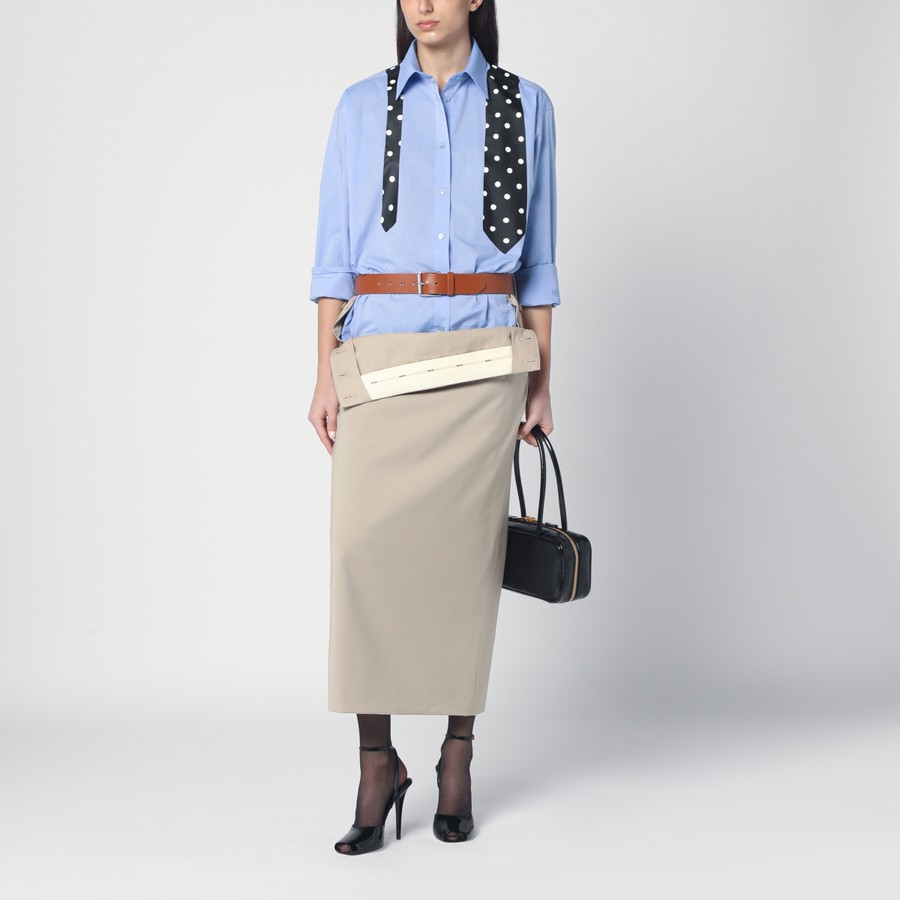 スカート MOSCHINO Women Mid Skirts V01040517 0020 BEIGE Moschino Jupe with beige wool skirt | TheDoubleF