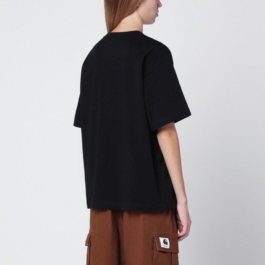 Sacai x Carhartt WIP Black cotton T-shirt with logo patch | TheDoubleF