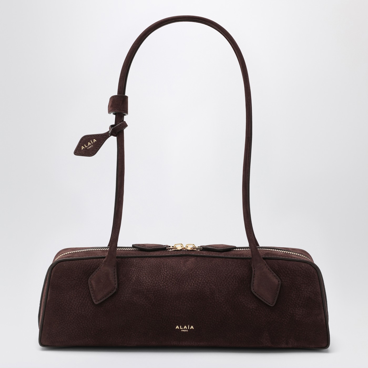 Alaïa Le Teckel bag medium brown in nubuck | TheDoubleF
