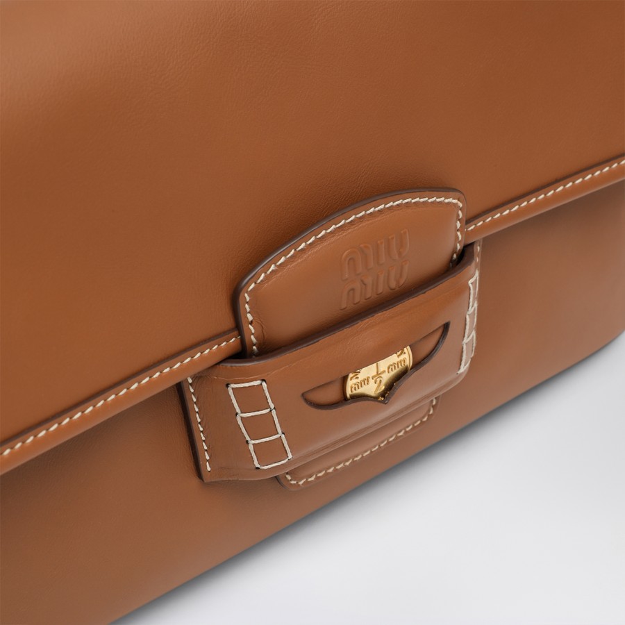 Miu Miu Cognac leather penny purse | TheDoubleF