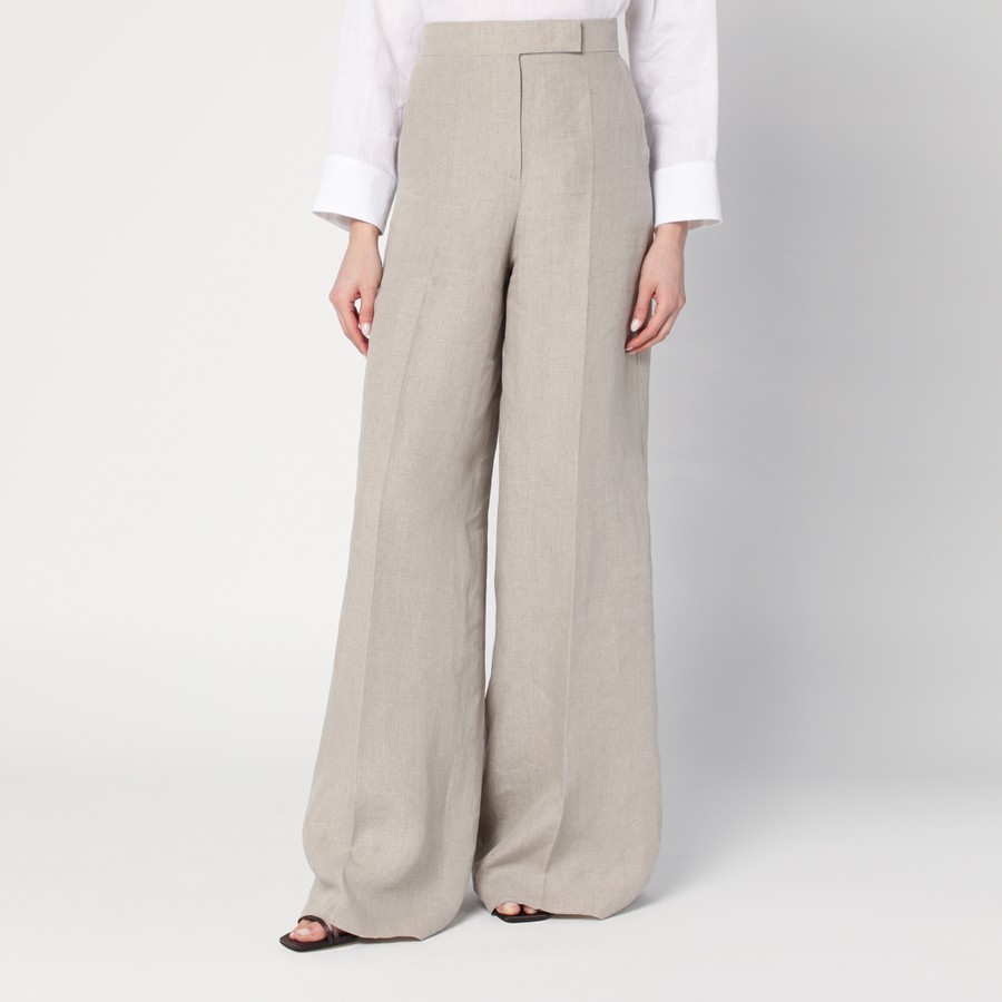 【関税＆送料込み】Max Mara Wide Beige Trousers Max Mara Wide beige trousers in linen canvas | TheDoubleF