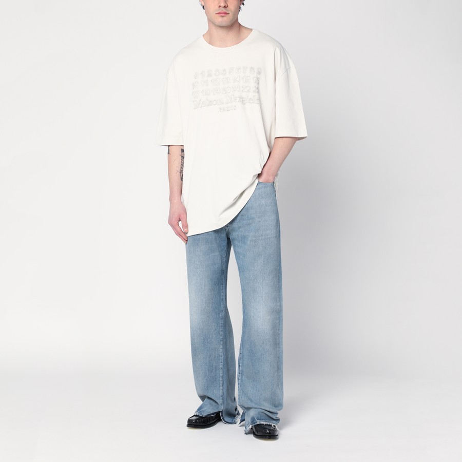 Maison Margiela Blue washed-effect jeans with buckle