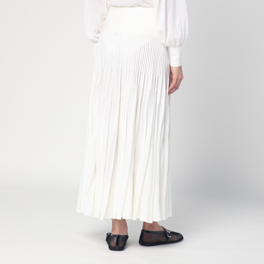 Alaïa Gonna lunga bianca in lana | TheDoubleF