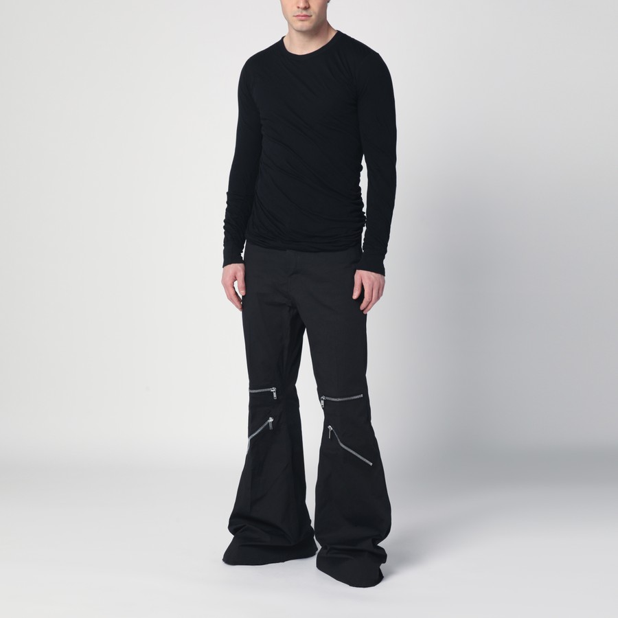 Tシャツ・カットソー RICK OWENS SEMI-TRANSPARENT BLACK COTTON T-SHIRT Rick Owens Semi-transparent black cotton T-shirt | TheDoubleF