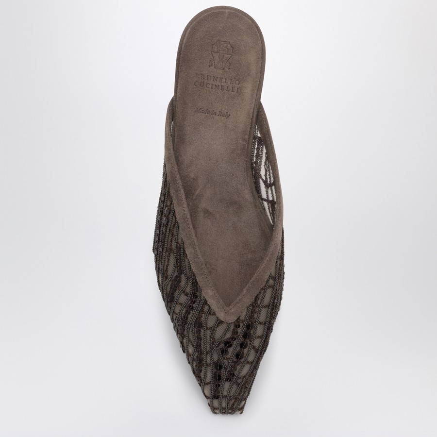 バレエシューズ BRUNELLO CUCINELLI Glistening abstract embroidery suede Brunello Cucinelli Glistening Abstract Embroidery Suede