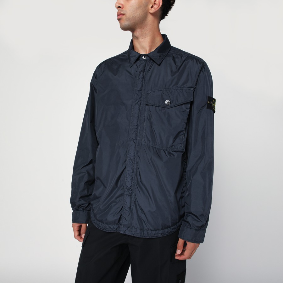 Stone Island Navy blue nylon shirt jacket | TheDoubleF