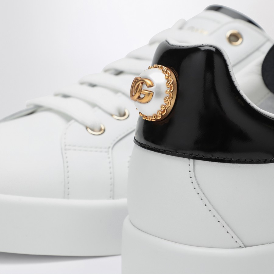 Dolce&Gabbana White/gold leather Portofino sneakers | TheDoubleF