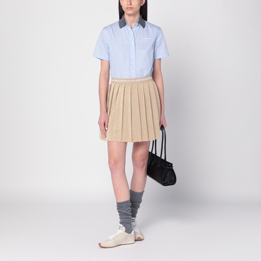 ミニスカート Miu Miu Gold pleated lurex miniskirt Miu Miu Gold pleated lurex miniskirt | TheDoubleF