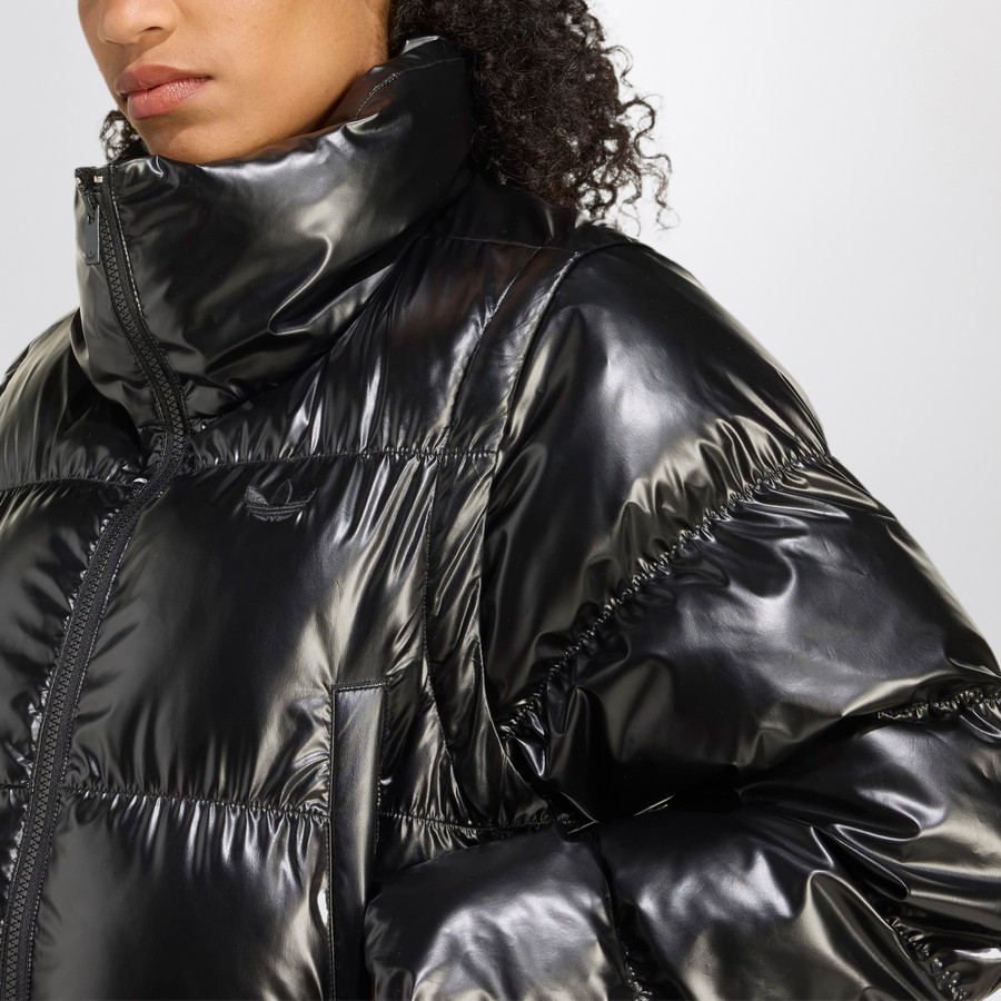 ジャケット adidas Originals Shiny black convertible cropped puffer jack adidas Originals Shiny black convertible cropped puffer
