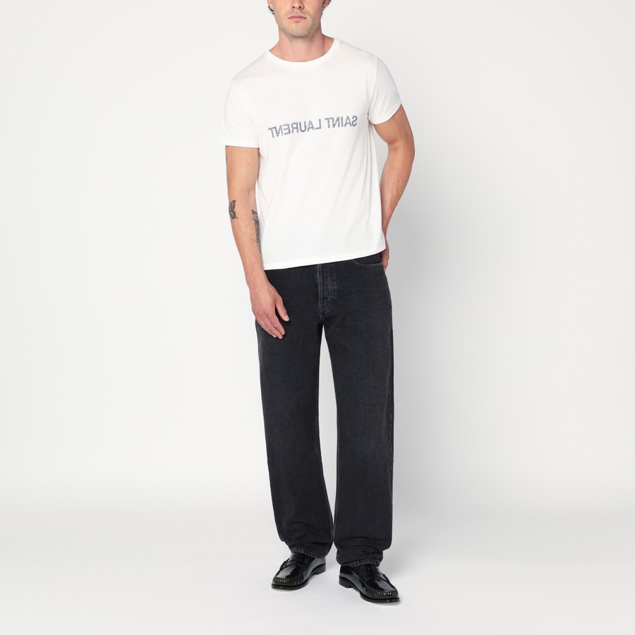 Saint Laurent White cotton crew-neck T-shirt | TheDoubleF