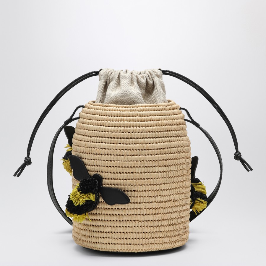 [LOEWE]BEEHIVE^ラピアトートバッグ(在庫処分) Loewe Beehive basket bag in raffia and leather | TheDoubleF