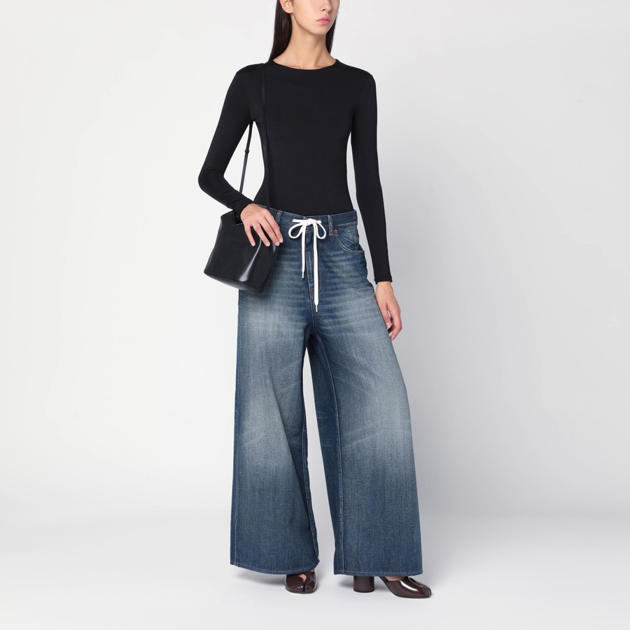 MM6 Maison Margiela Wide-leg washed blue jeans | TheDoubleF