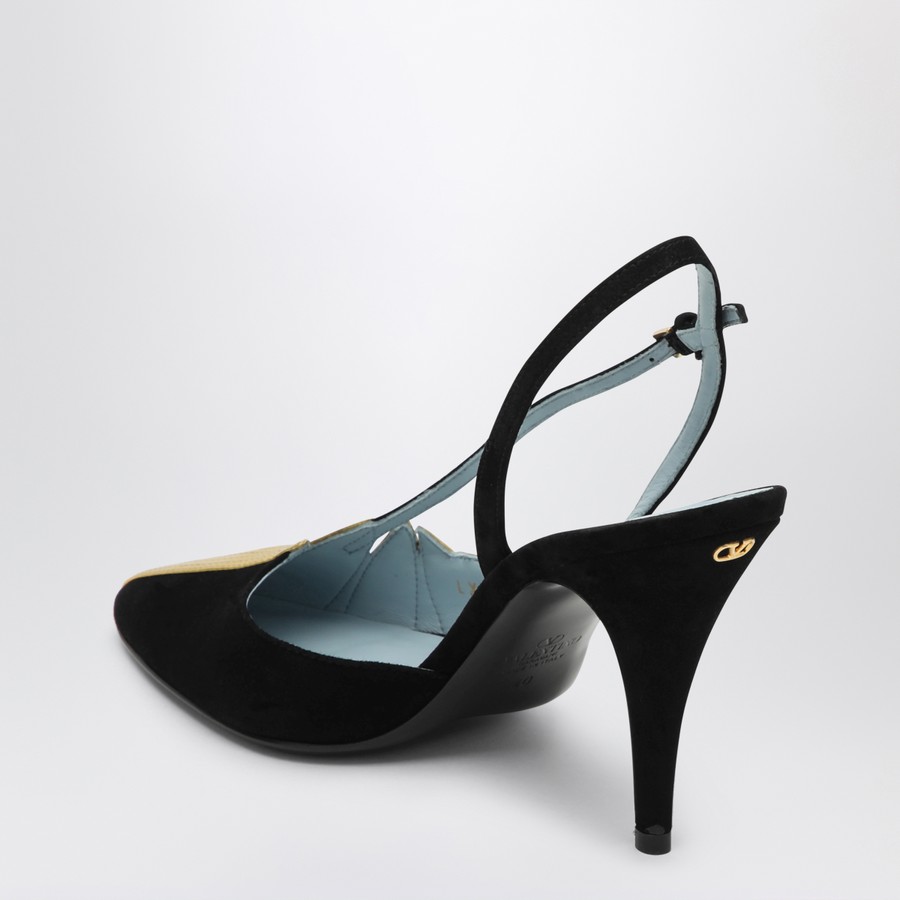 【関税＆送料込み】Valentino Garavani High Slingback Folief Valentino Garavani High slingback Foliefoliage black and