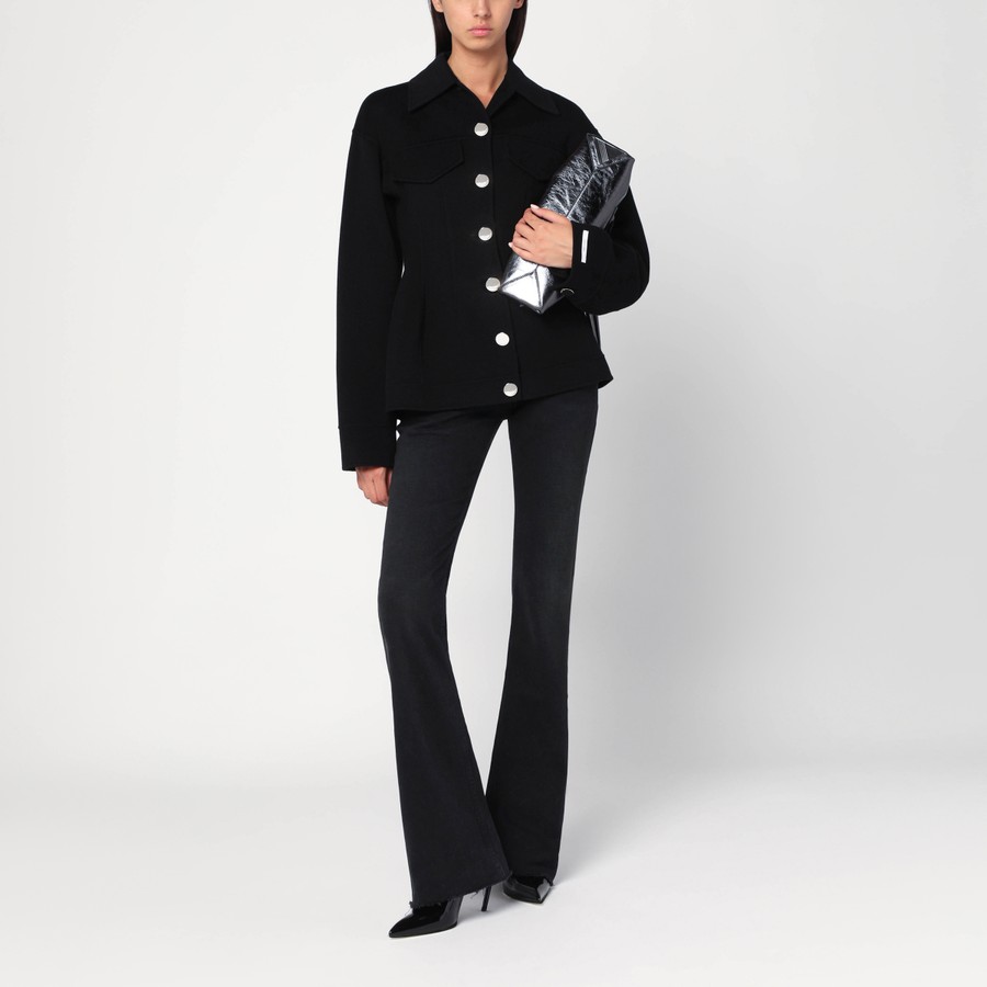 ジャケット SPORTMAX SINGLE-BREASTED BLACK WOOL JACKET Sportmax Single-breasted black wool jacket | TheDoubleF