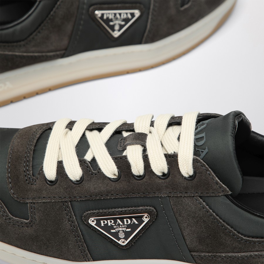 Prada Sneakers Downtown in Re-Nylon and gray suede | TheDoubleF