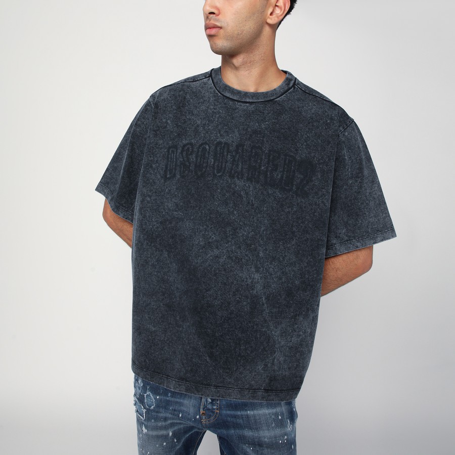 Tシャツ・カットソー DSQUARED2 WASHED GREY T-SHIRT WITH LOGO Dsquared2 Washed grey T-shirt with logo | TheDoubleF