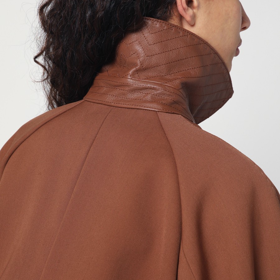 Max Mara Atelier Brown rainproof gabardine trench coat