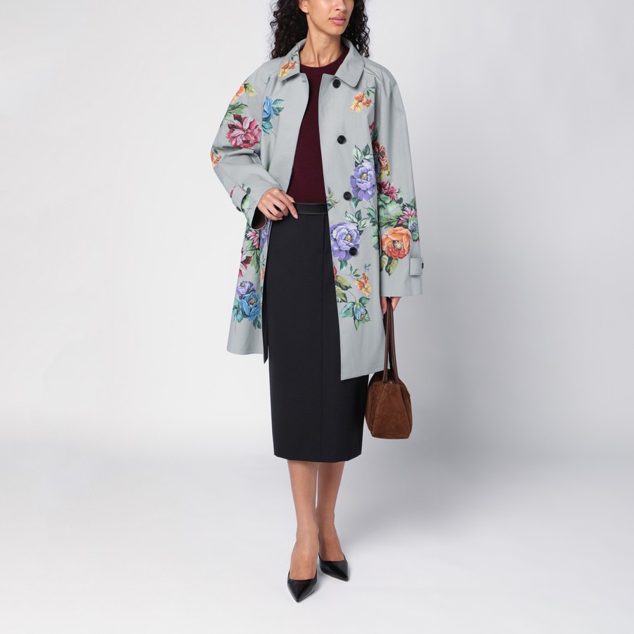 ジャケット Prada Grey single-breasted coat in printed cotton Prada Grey single-breasted coat in printed cotton | TheDoubleF