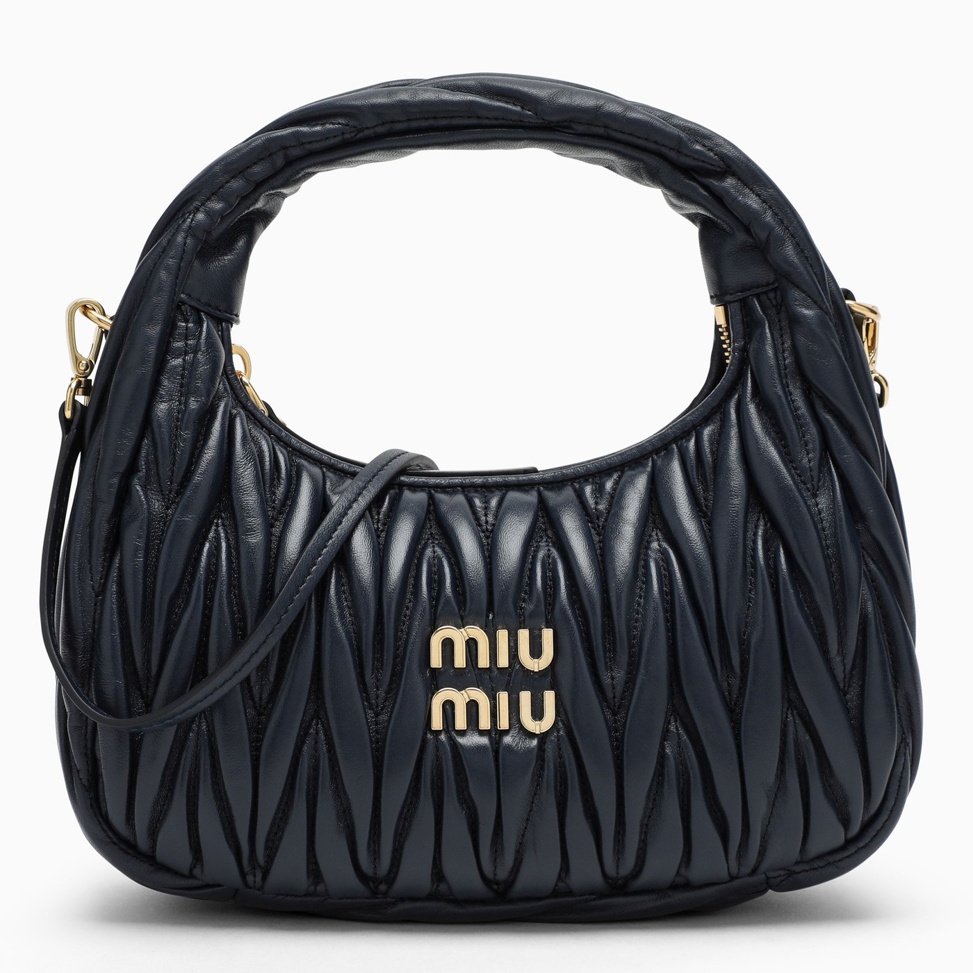 Miu Miu Miu Wander blue matelassé leather bag TheDoubleF