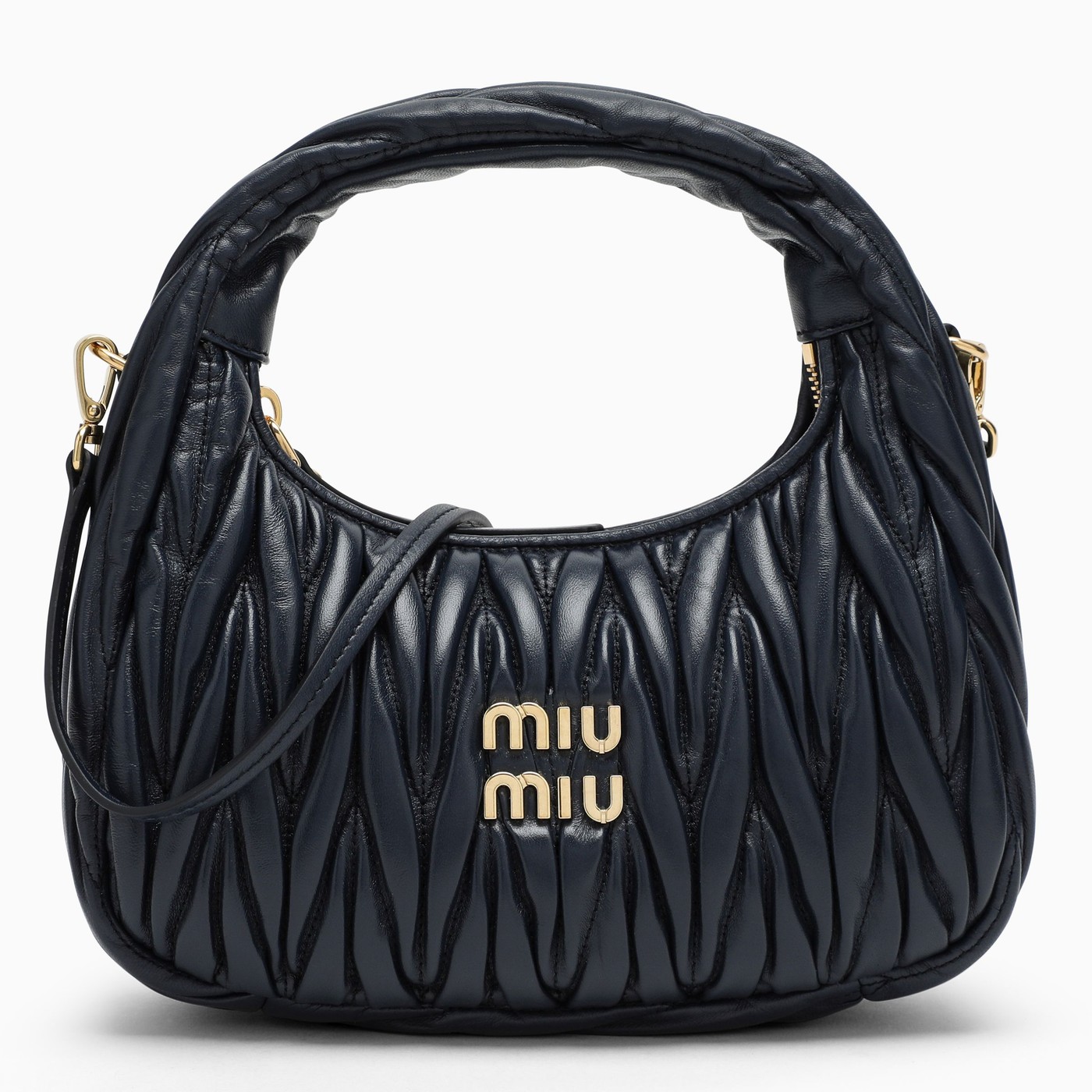 Miu Miu Miu Wander blue matelassé leather bag | TheDoubleF