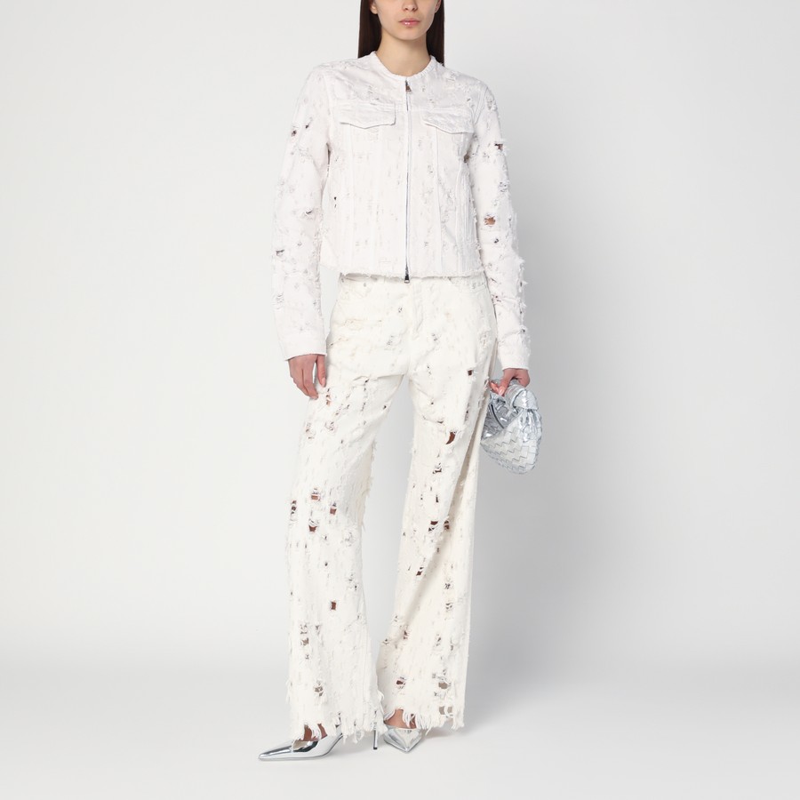 ジャケット HAIKURE White jacket with rips HAIKURE White jacket with rips – Lux Afrique Boutique
