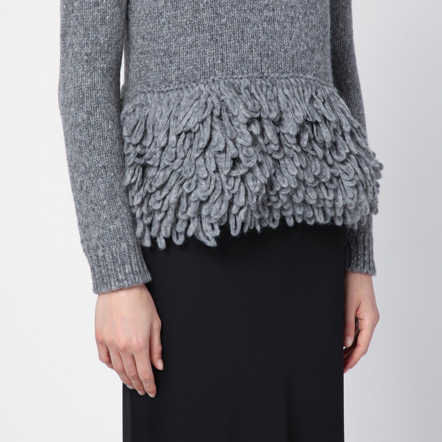 Stella McCartney Grey wool sweater with feather insert