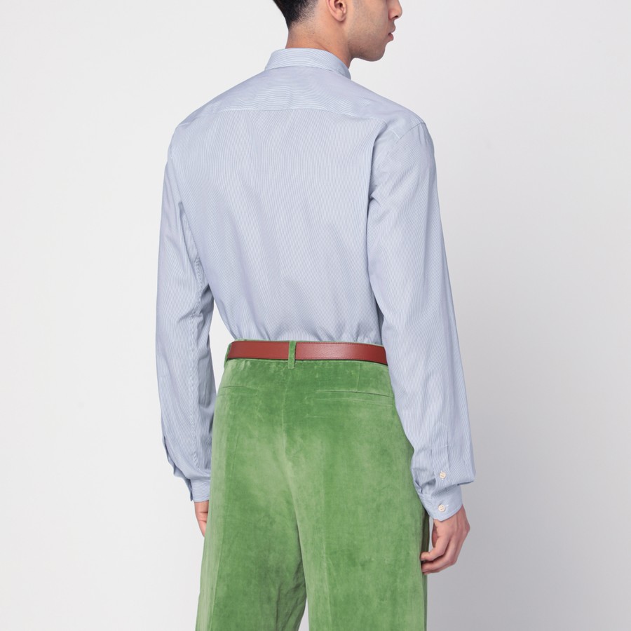Valentino Light blue cotton shirt with logo | TheDoubleF