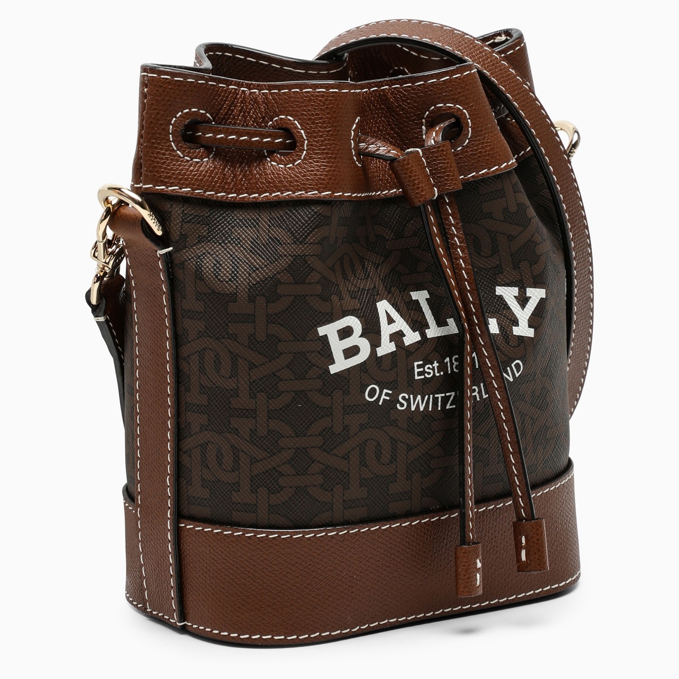 BALLY Cleo bucket bag with monogram pattern TheDoubleF
