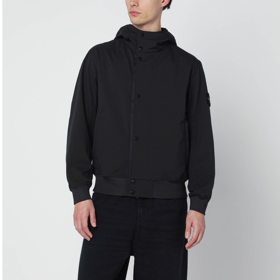 ストーンアイランド　LIGHT SOFT SHELL-R JACKETブラック Stone Island Black Light Soft Shell-R jacket | TheDoubleF