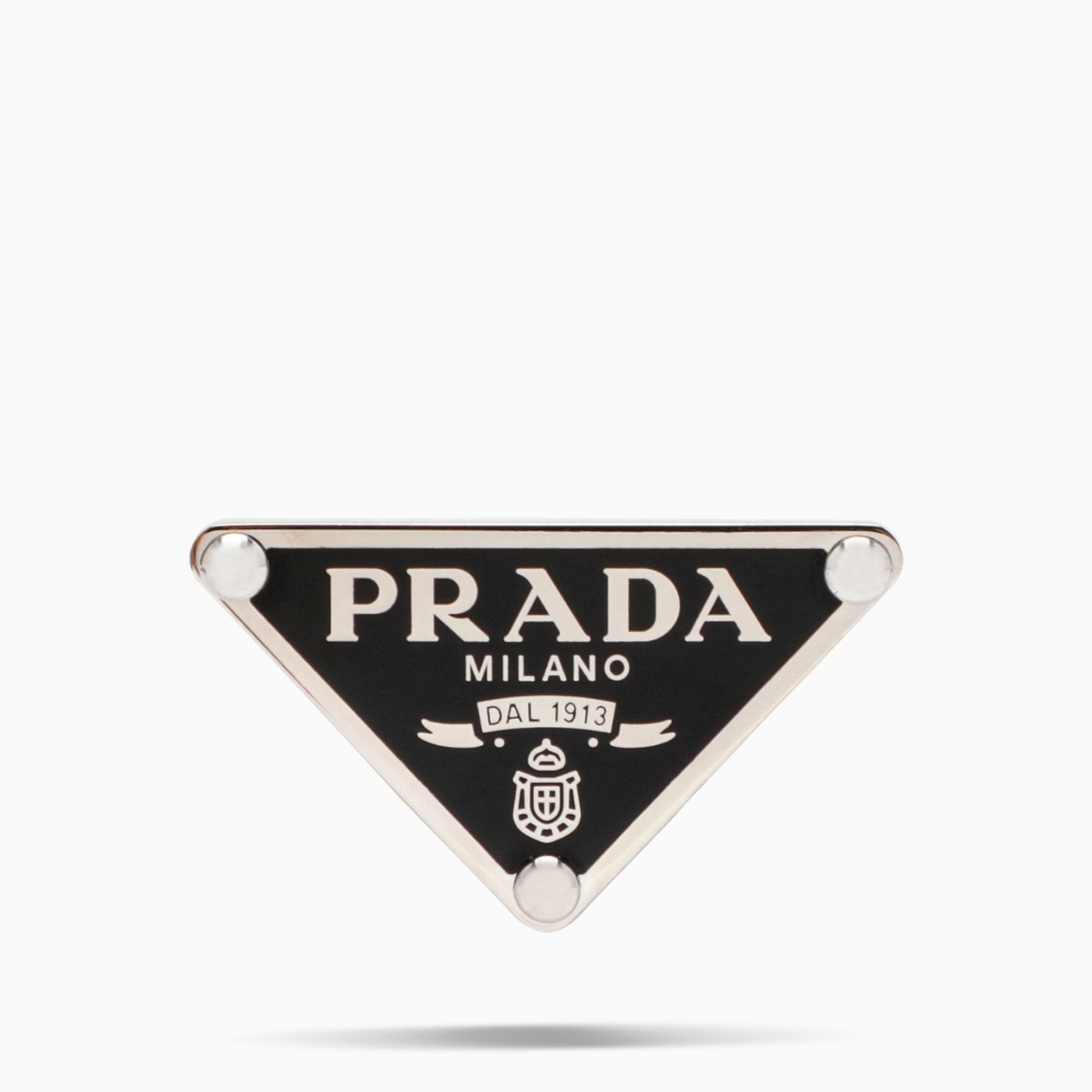 Prada Black triangle logo earring sx TheDoubleF