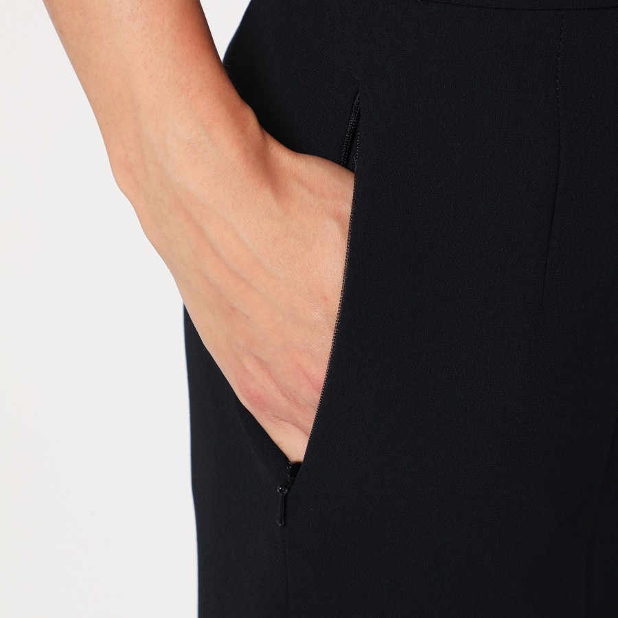 Dries Van Noten Black trousers with slits and buttons