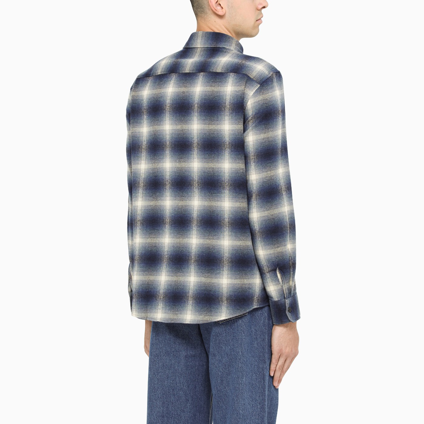 white and blue ombre casual shirt