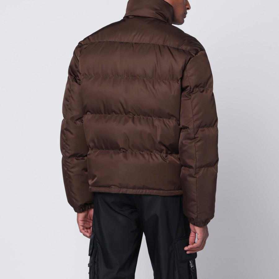 Prada Cacao-coloured down jacket in Re-Nylon | TheDoubleF