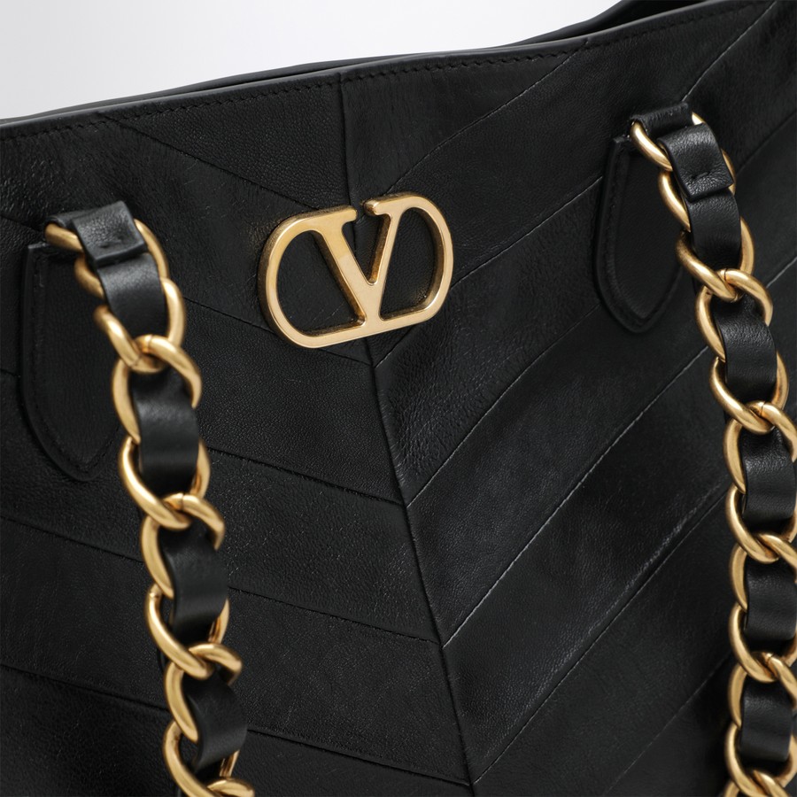 Valentino Garavani Black Laseine Shopping Bag | TheDoubleF