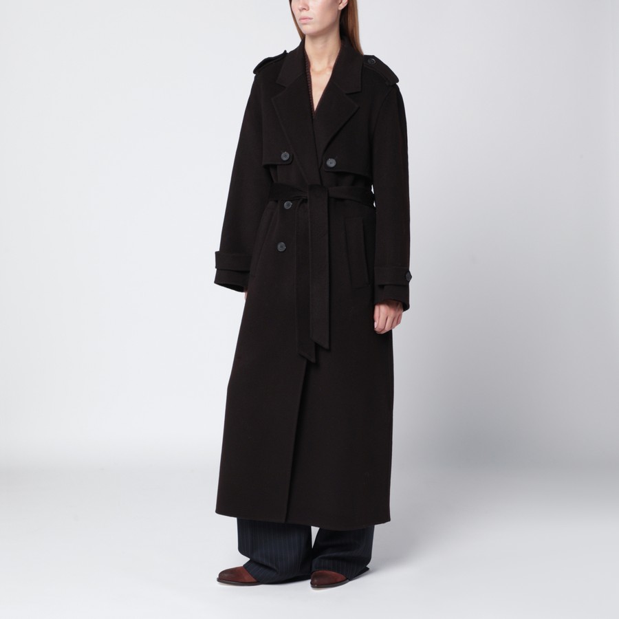 IVY OAK Brauner langer Wollmantel TheDoubleF