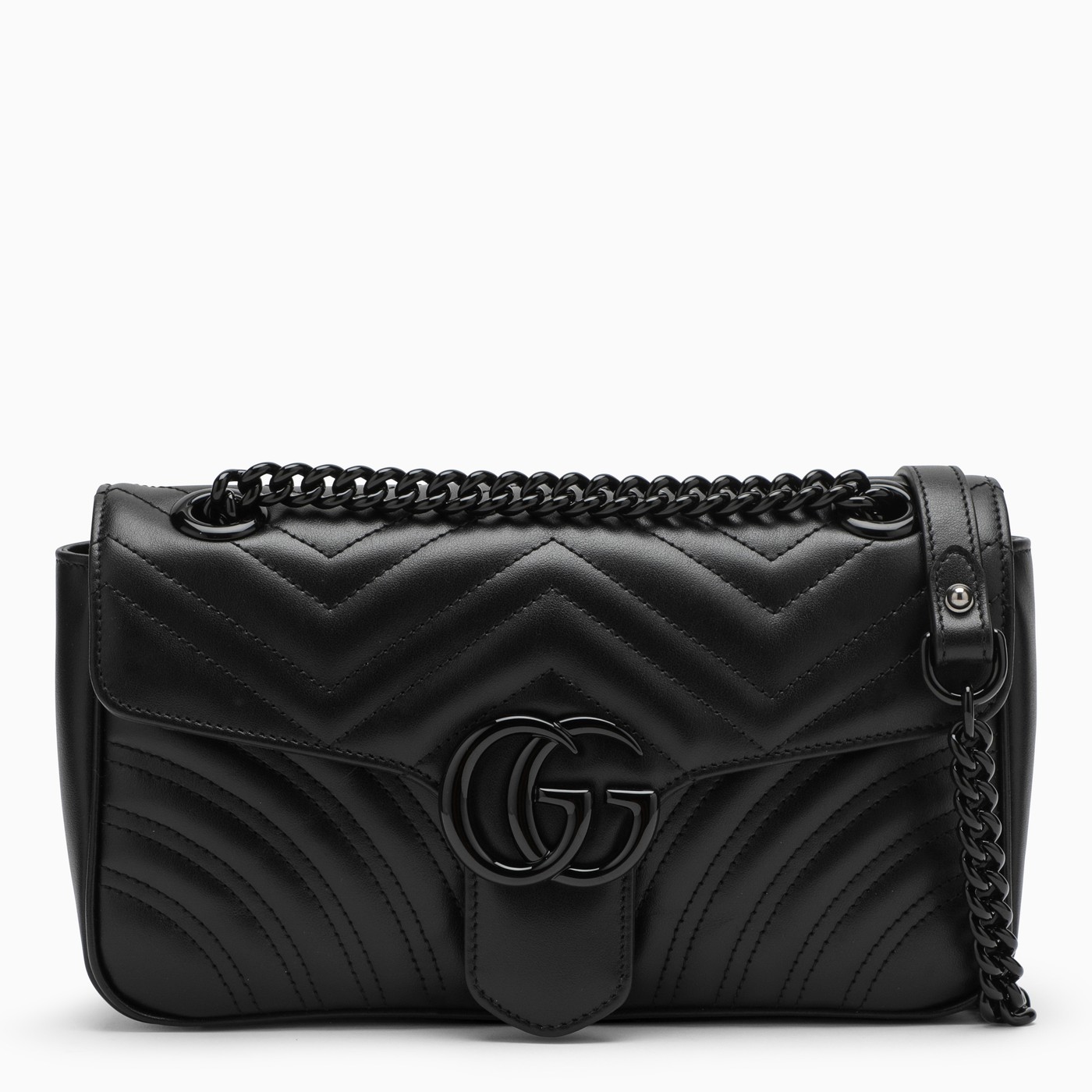 GUCCI Black GG Marmont small shoulder bag TheDoubleF