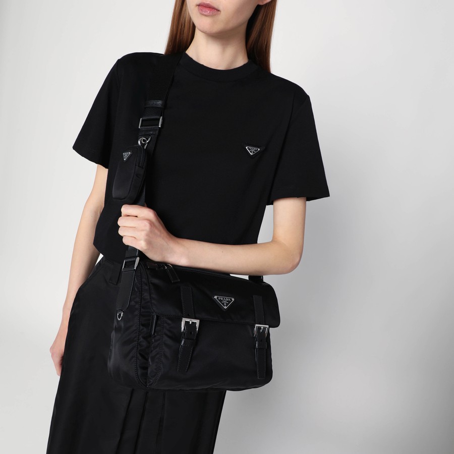Prada Black Re-Nylon medium cross-body bag | TheDoubleF