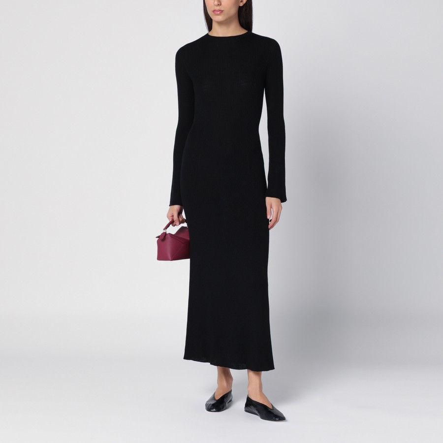 Roberto Collina Black ribbed wool dress | TheDoubleF