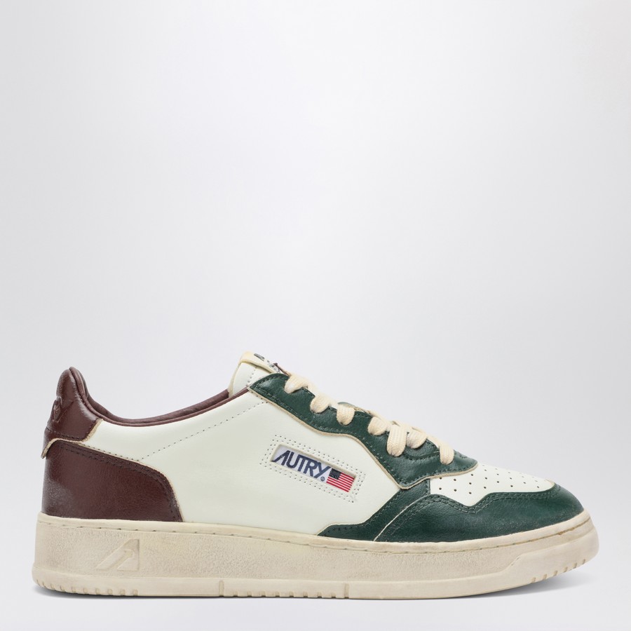 AUTRY White/green/rum Medalist Low Super Vintage sneakers